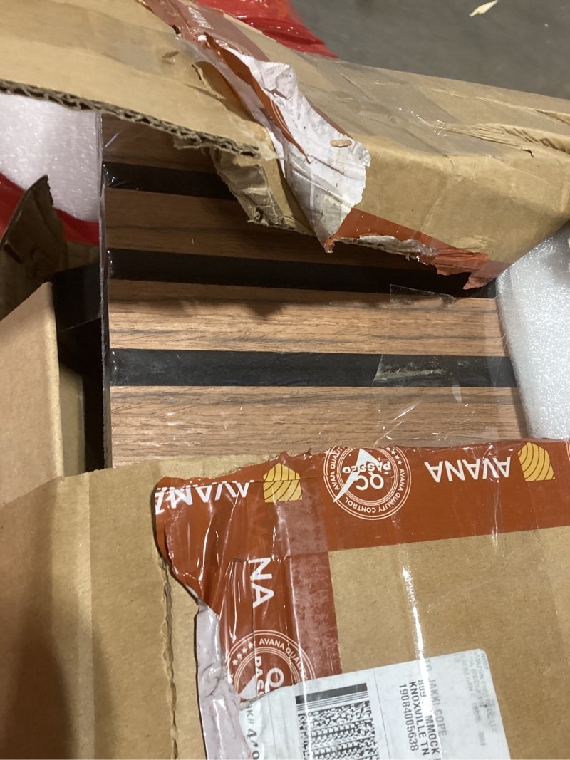 Condition photo showing New/Like New for Avana Acoustic Wood Wall Panels – 94.4 x 12.6 Inch Dark Walnut Acoustic Panels 4 PCs – Wall Panels For Interior Wall Decor for Homes, Offices, Studios – Aesthetically Pleasing Wood Panels For Wall 94X12 (4 PCs) Dark Walnut