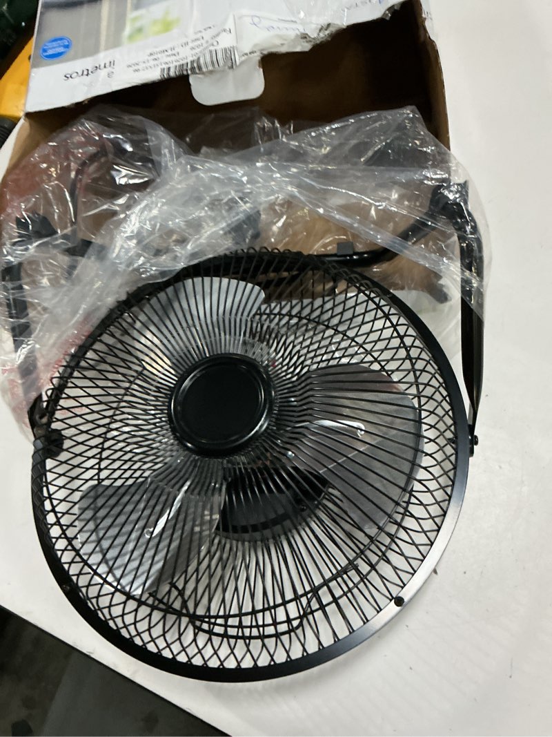 Condition photo showing As Is for mainstays 9 in high velocity floor fan wall mount black