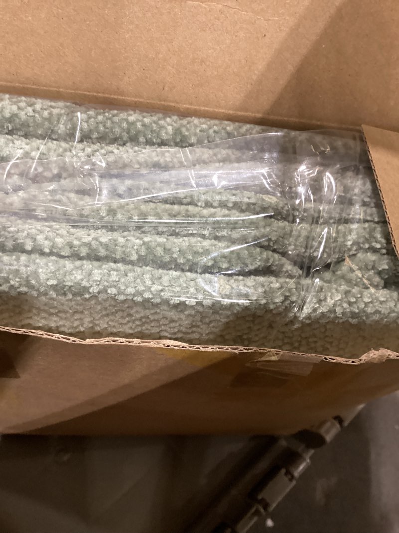 Condition photo showing New/Like New for chenille throw blanket for couch with tassels,50"x60" soft cozy lightweight knitted boho decorative blankets for bed and sofa,light green light green 50"x60"