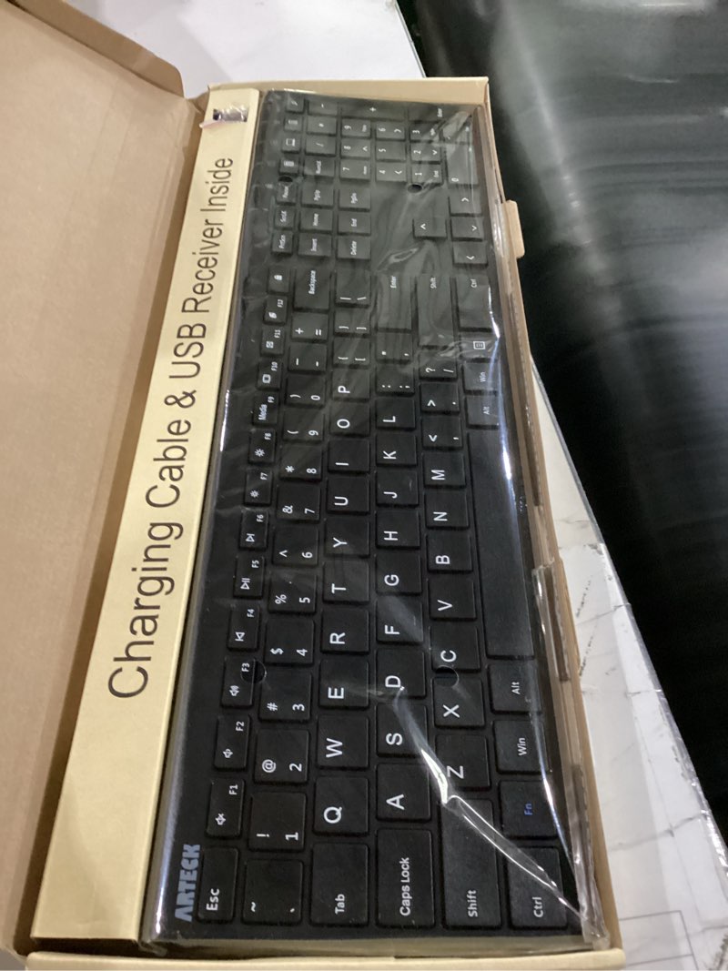 Condition photo showing Good Condition for arteck 2.4g wireless keyboard stainless steel ultra slim full size keyboard with numeric keypad for computer/desktop/pc/laptop/surface/smart tv and windows 10/8/ 7 built in rechargeable battery