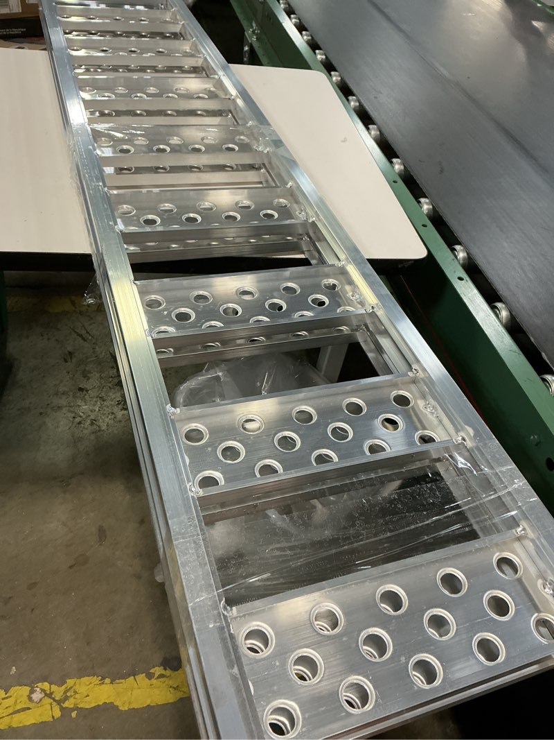 Condition photo showing Good Condition for (unknown size)ruedamann 1pc 6ft folding aluminum motorcycle ramp, 440 lbs capacity, 8\" wide portable dirt bike ramp for truck bed loading, loading ramp for e-bike, pickup, bike, scooter, stairs