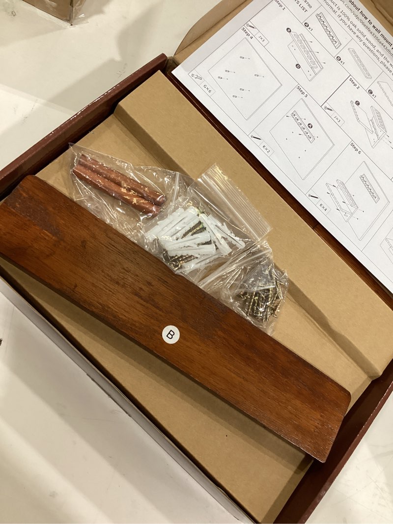 Condition photo showing New/Like New for wall mount pool stick holder - billiards pool cue rack hardwood pool cue set holder for 6 cues sticks storage pool table accessories equipment organizer 6 brown