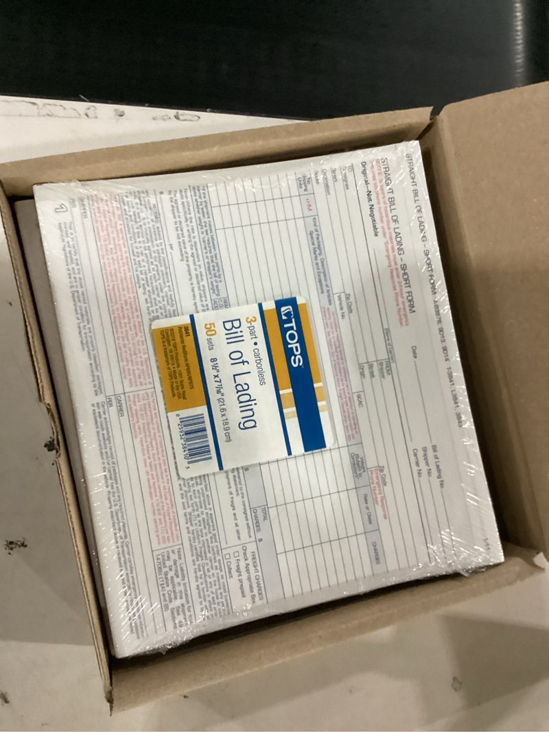 Condition photo showing New/Like New for tops l3841 hazardous material short form, 7 x 8 1/2, three-part carbonless, 250 forms