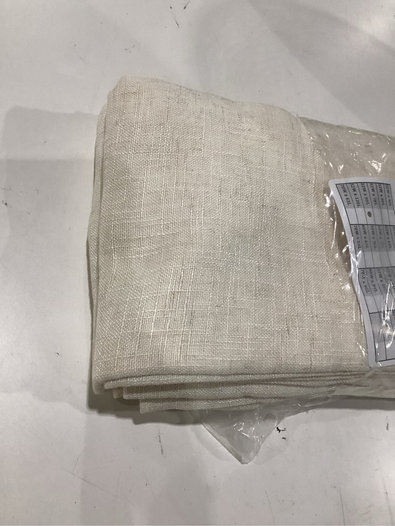 Condition photo showing Good Condition for lamit cream ivory linen curtains 95 inches long 2 panels set for bedroom, back tab and rod pocket linen textured natural curtains light filtering boho drapes for living room/dining room, 52 x 95 inch 52"w x 95"l (pack of 2) natural