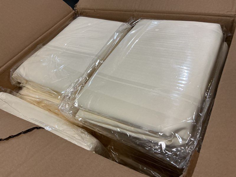 Condition photo showing Good Condition for 12 pack round tablecloths - 120 inch, beige polyester table cover for round table, stain and wrinkle resistant washable fabric, wedding banquet parties beige 12 pack 120 inch round