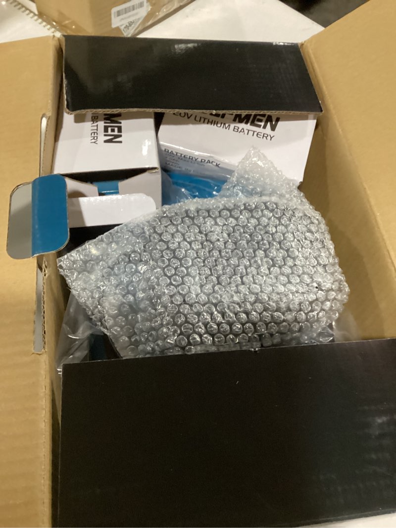 Condition photo showing Good Condition for Leaf Blower, Electric Cordless Leaf Blower with 2 Batteries and Charger, 2 Speed Mode, Lightweight Leaf Blowers for Blowing Leaves, Lawn Care, Patio Cleaning and Dust B-Blue