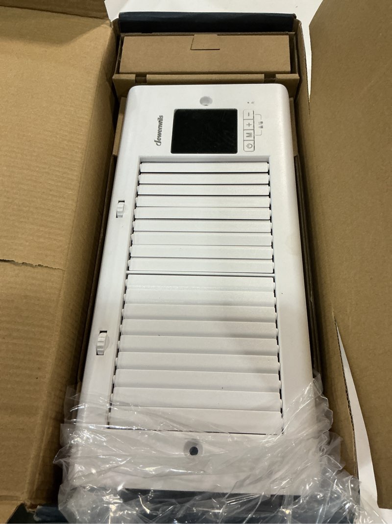 Condition photo showing Good Condition for dewenwils register booster fan, 4" x 10" register holes, 180 adjustable grille vent fan booster, improves heating & cooling vents, quiet 140 cfm, panel & remote control for room, floor, wall, white white 4" x 10"