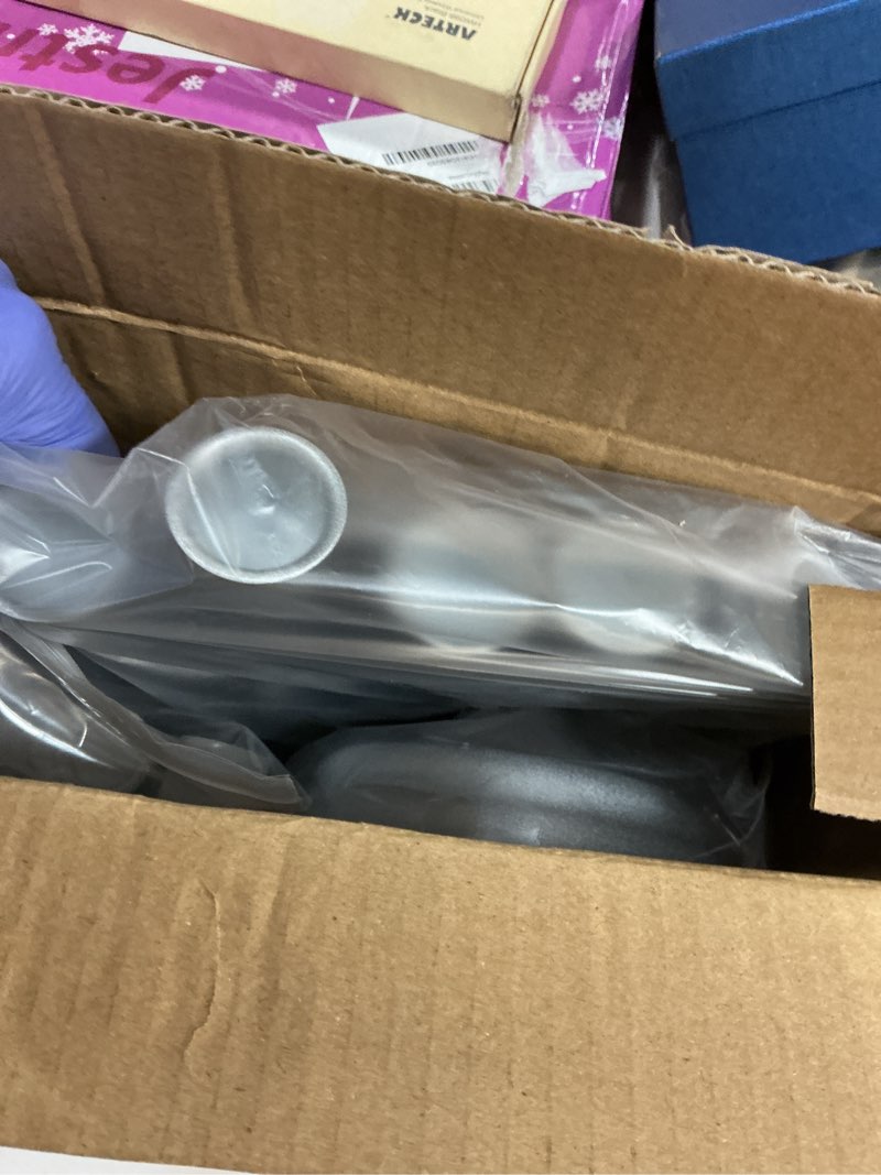 Condition photo showing Good Condition for Traditional Hanukkah Menorah with 9 Blue Flameless Candle Lights, 11 Stainless Steel Menorah Candle Holder, Battery Operated or Real Wax Candles, Light Up Menorahs for Chanukah, Hanukkah Decorations