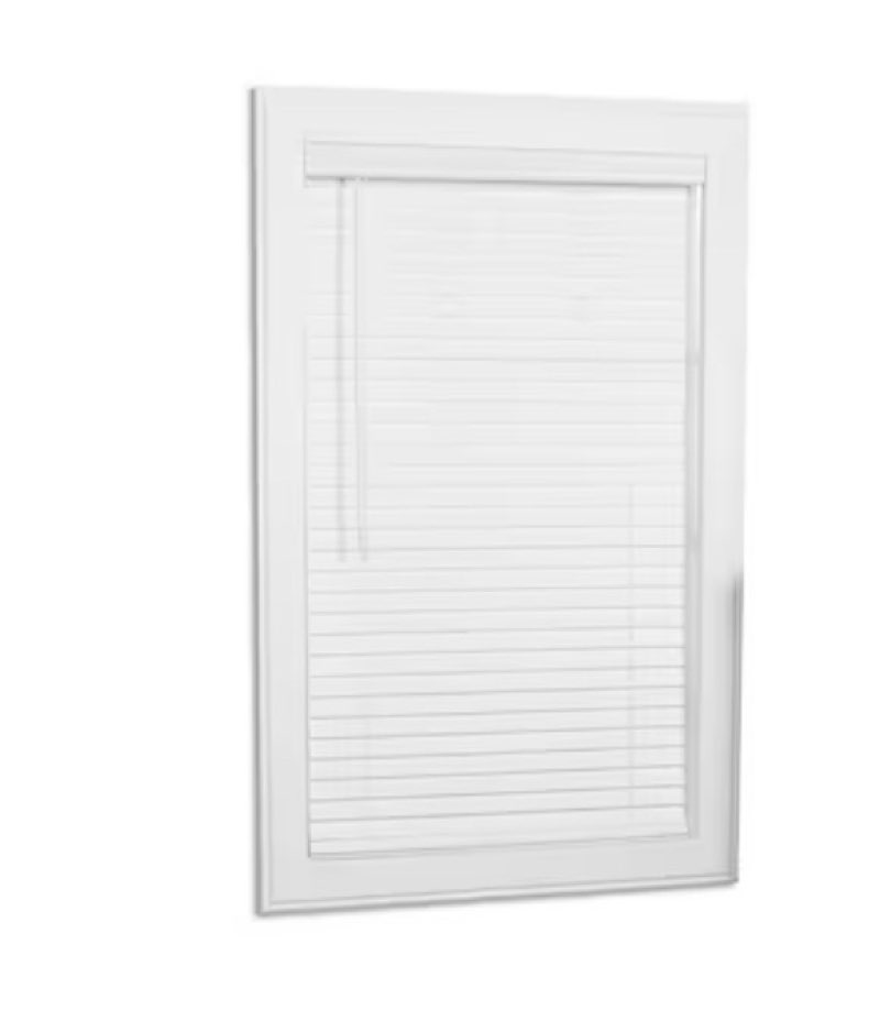 allen + roth cordless faux wood 2-in slat width 32.5-in x 64-in cordless white faux
