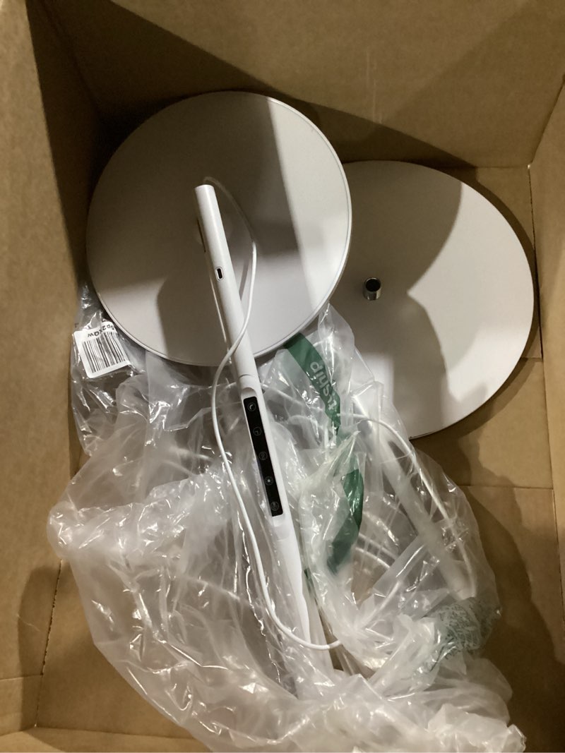 Condition photo showing As Is for Brightech Sky LED Floor lamp, Torchiere Super Bright Floor Lamp for Living Room Decor & Office - Dimmable, Tall Standing Lamp with Warm Light for Bedroom & Reading - White Alpine White