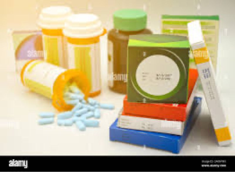 assortment of different medications (for children and adults, varying dates of expiration)