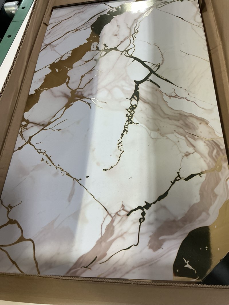 Condition photo showing Good Condition for haimin wall panels peel and stick 10 pieces 23.6x11.8in (19.4 sq. ft. coverage) lightweight backsplash marble look tile (not real marble) ideal for kitchen bathrooms living rooms bedrooms white gold-03