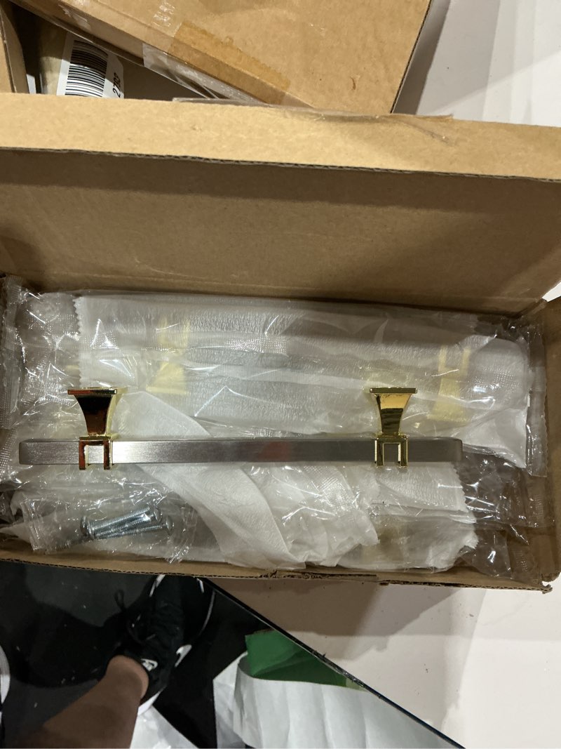 Condition photo showing Good Condition for 9build 10 pack 5 inch cabinet pulls brushed satin nickel kitchen cabinet handles cabinet hardware kitchen handles for cabinets nickel pulls t bar drawer handle 5"/128mm 10 pack pull gold-brushed nickel