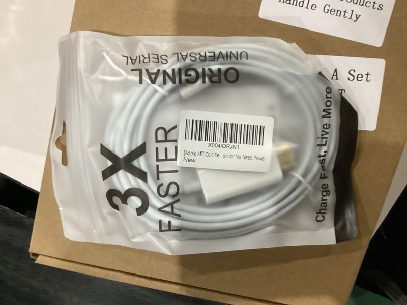 Condition photo showing New/Like New for [Apple MFi Certified] Lightning to HDMI Adapter for iPhone,Digital AV Audio Dongle,2K Sync Screen Connector Cable 6.6ft HDTV Converter Cord for iPhone,iPad to TV/Projector/Monitor No Need Power