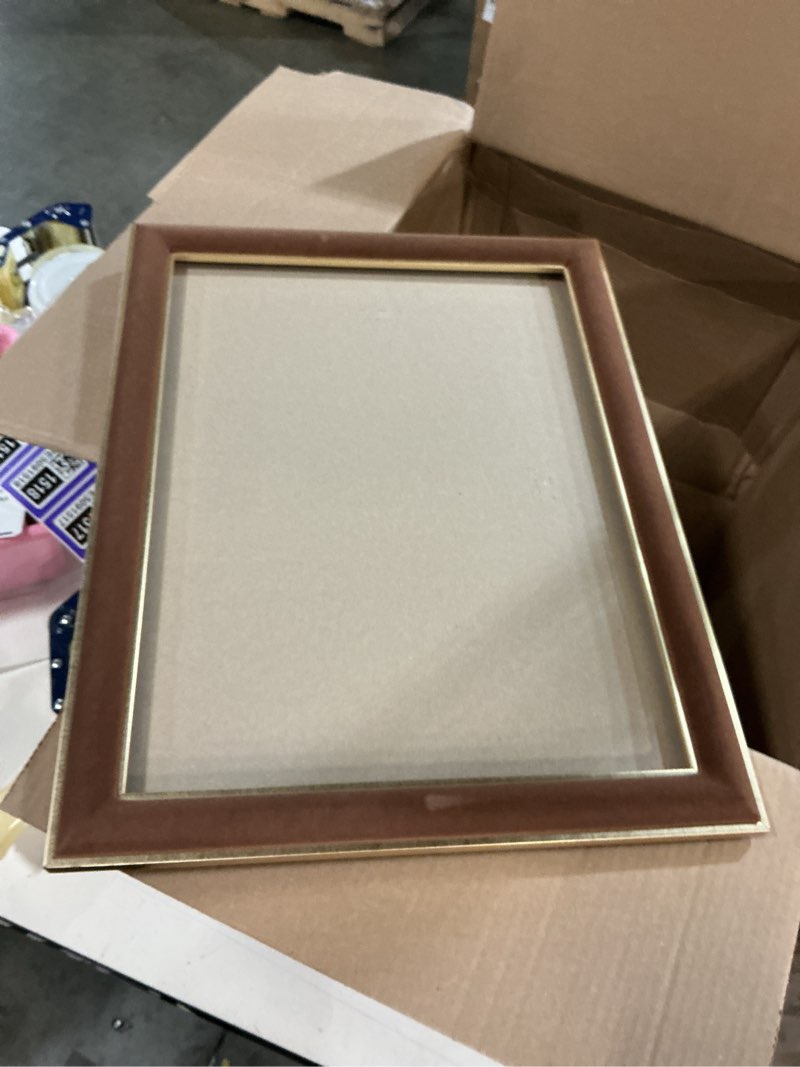 Condition photo showing Good Condition for ksroecud 12x16 velvet picture frame, brown 12x16 velvet photo frame with vintage gold border, 12 by 