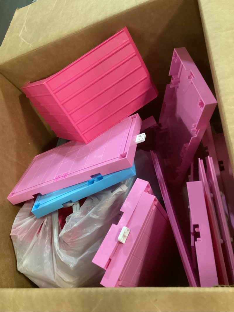 Condition photo showing As Is for Pink Villa Playset for Girls Ages 3-7, 4-Story 10-Room House with 2 Dolls, Furniture & Accessories, Pretend Play Toddler Toy, Birthday Gifts for Kids SIMILAR