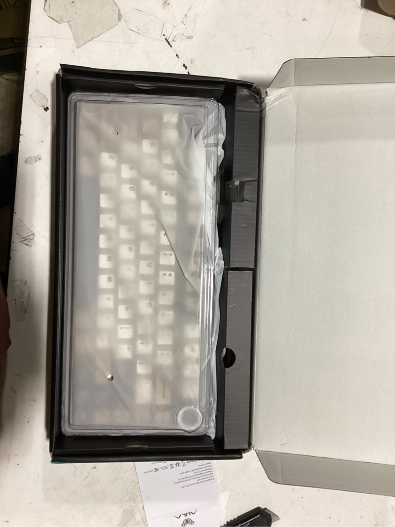 Condition photo showing Good Condition for aula f75 75% wireless mechanical keyboard, hot swappable creamy keyboard, pre-lubed linear switches, 2.4ghz/type-c/bt5.0, rgb backlit gaming keyboards(white&brown)