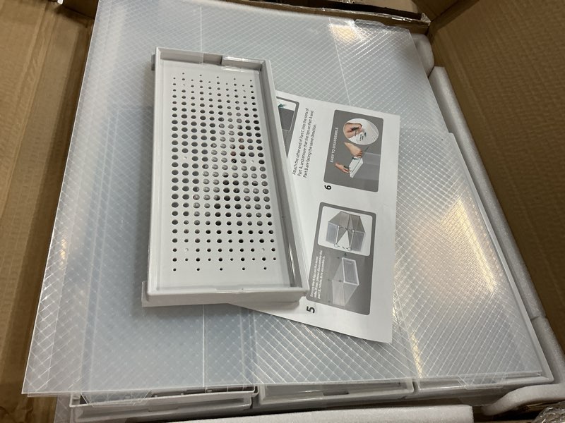 Condition photo showing Good Condition for paranta 4-piece boot and shoe storage box, stackable clear plastic shoe box, space-saving shoe organizer for boots, sneakers, and high heels, clear clear 4pcs