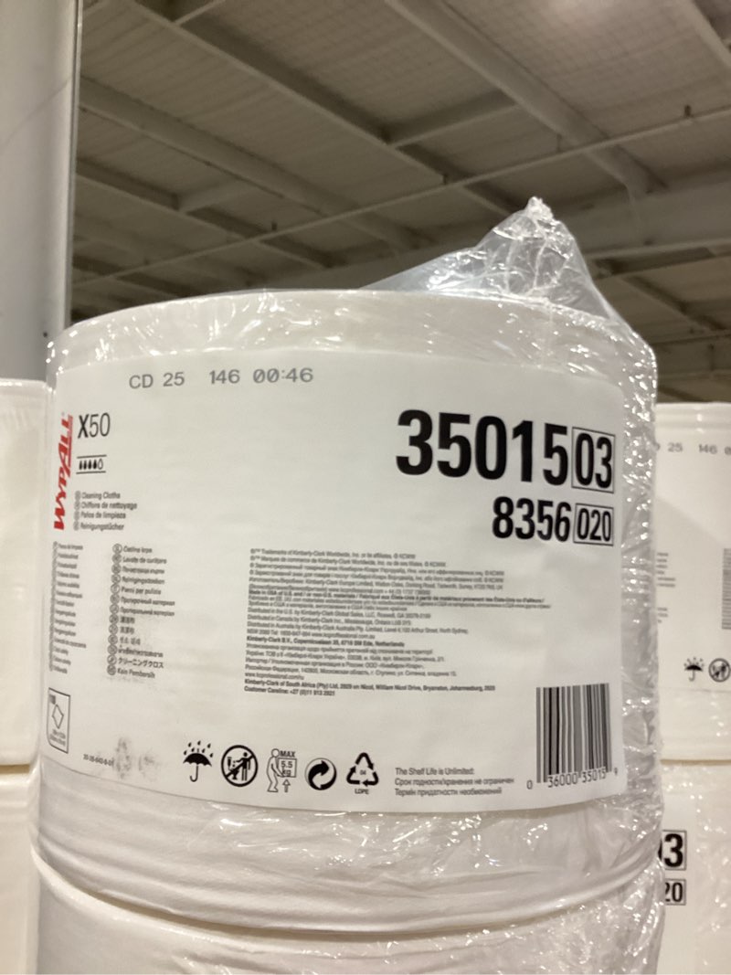 Condition photo showing Good Condition for wypall x50 disposable cloths (35015)  jumbo roll  9.8 x 13.4  white  1 100 sheets per roll