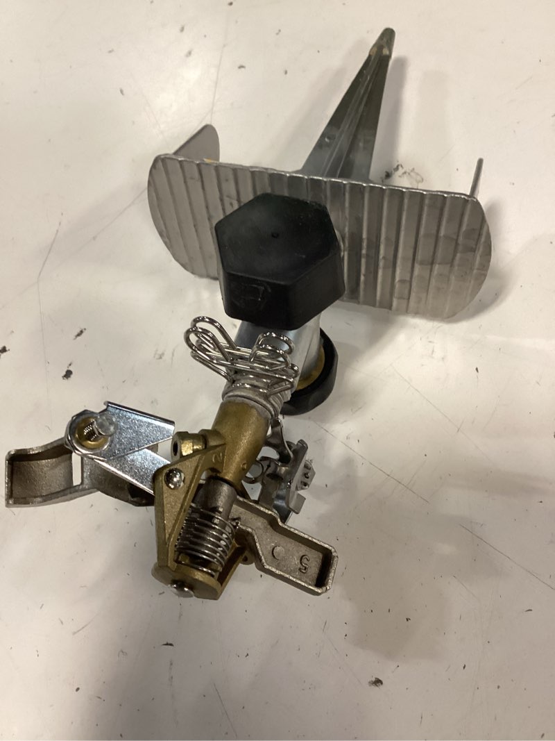 Condition photo showing As Is for orbit 6200-sq ft impulse spike lawn sprinkler