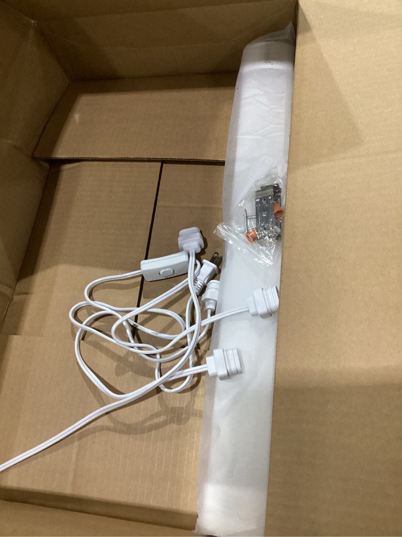 Condition photo showing As Is for Airand Utility LED Shop Light Fixture 2FT 4FT with Plug, Linkable led Tube Light 5000K Under Cabinet Lighting,1800 LM LED Ceiling and Closet Light 18W, Corded Electric with ON/Off Switch 2FT-1PCS