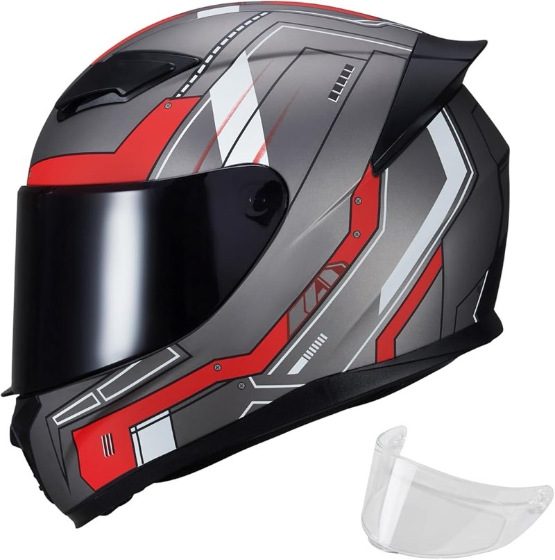 JQF Gear Full Face Motorcycle Helmet WS-607 DOT Approved Motorbike Racing Street Bike Helmets for Ad