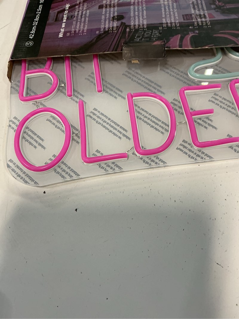 Condition photo showing Good Condition for a’tini bit older neon sign dimmable martini led light wall decor, a’tini light up sign for pub, man cave, home bar, funny birthday gift for martini lovers a'tini bit older
