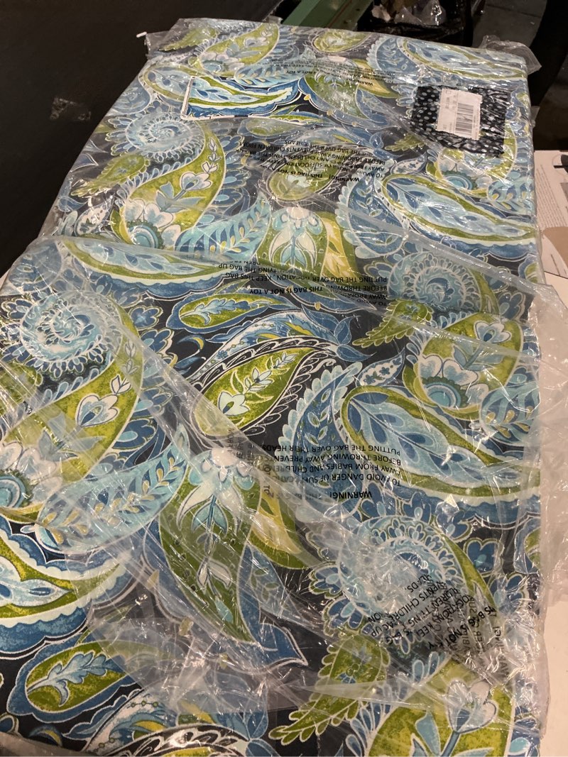 Condition photo showing As Is for greendale home fashions 4- piece outdoor deep seat cushion set, paisley