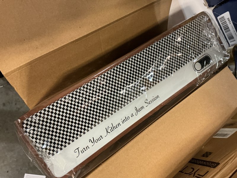 Condition photo showing New/Like New for Cutting Board Set, Checkered Wood & Glass Cutting Boards for Kitchen, Retro Record Style Chopping Board with Holder, Serving Tray Gift Set, Ideal for Meat, Bread, Vegetable, Fruit 15"×14"