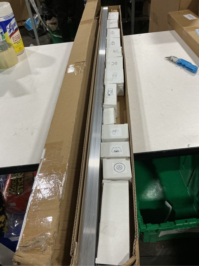 Condition photo showing Good Condition for 54" aluminum bifold closet door hardware kit for 4 doors, folding barn door hardwares,bi-fold door hardware track top mounted for bathroom, bedroom, inside door 54" for 4 doors