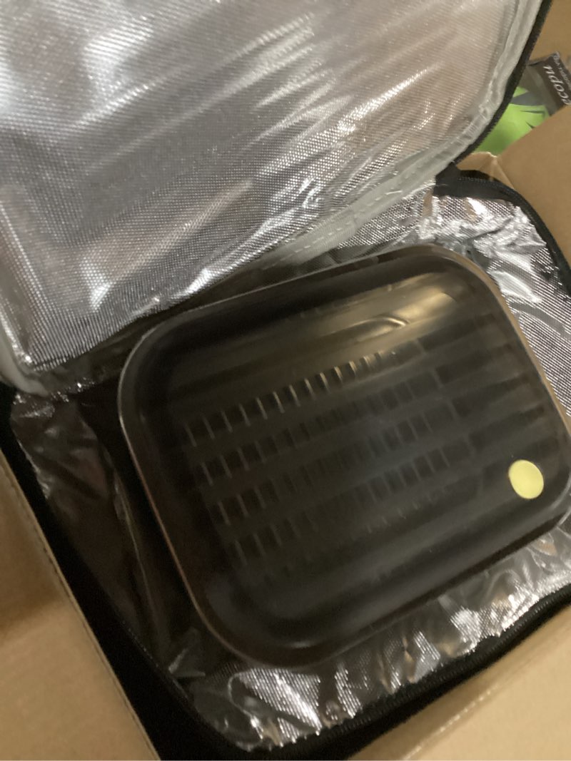 Condition photo showing Good Condition for 2 x 6.3-Cup Cordless Electric Heated Lunch Box, 100W Rechargeable Portable Food Warmer for Adults Work Travel Car - Battery-Powered & Self-Heating Gray
