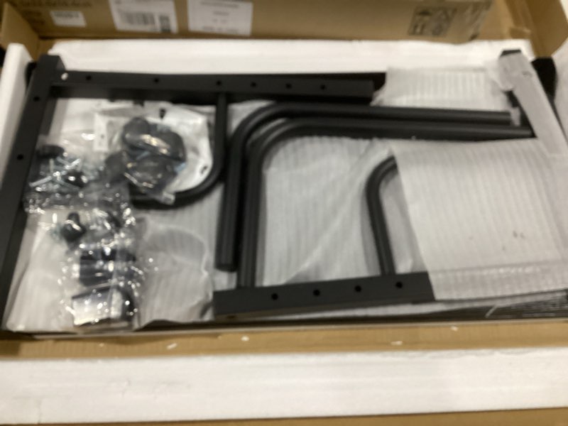 Condition photo showing New/Like New for Portable Rolling Desk on Wheels Adjustable Height Desks for Small Spaces, 32" Computer Desk with Storage Shelves for Home Office Black