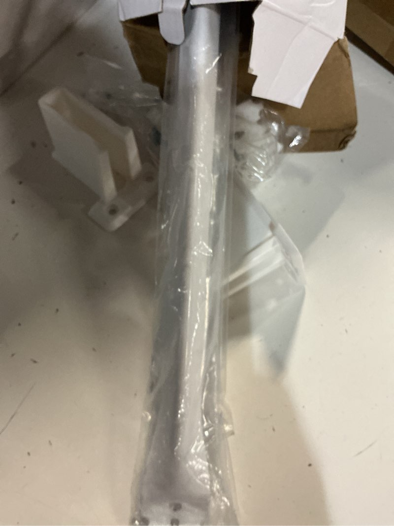 Condition photo showing Good Condition for 12 inch wire shelf brackets set, 4 pack metal white closet support bracket with end brackets & clips for wire shelving wall bracket installation, support wire closet shelves racks(4 pack)