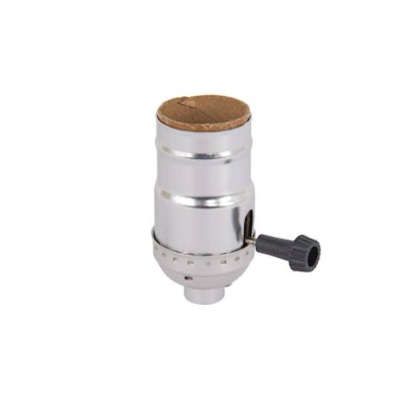 project source 3-way 250 -watt plastic turn knob lamp socket , silver