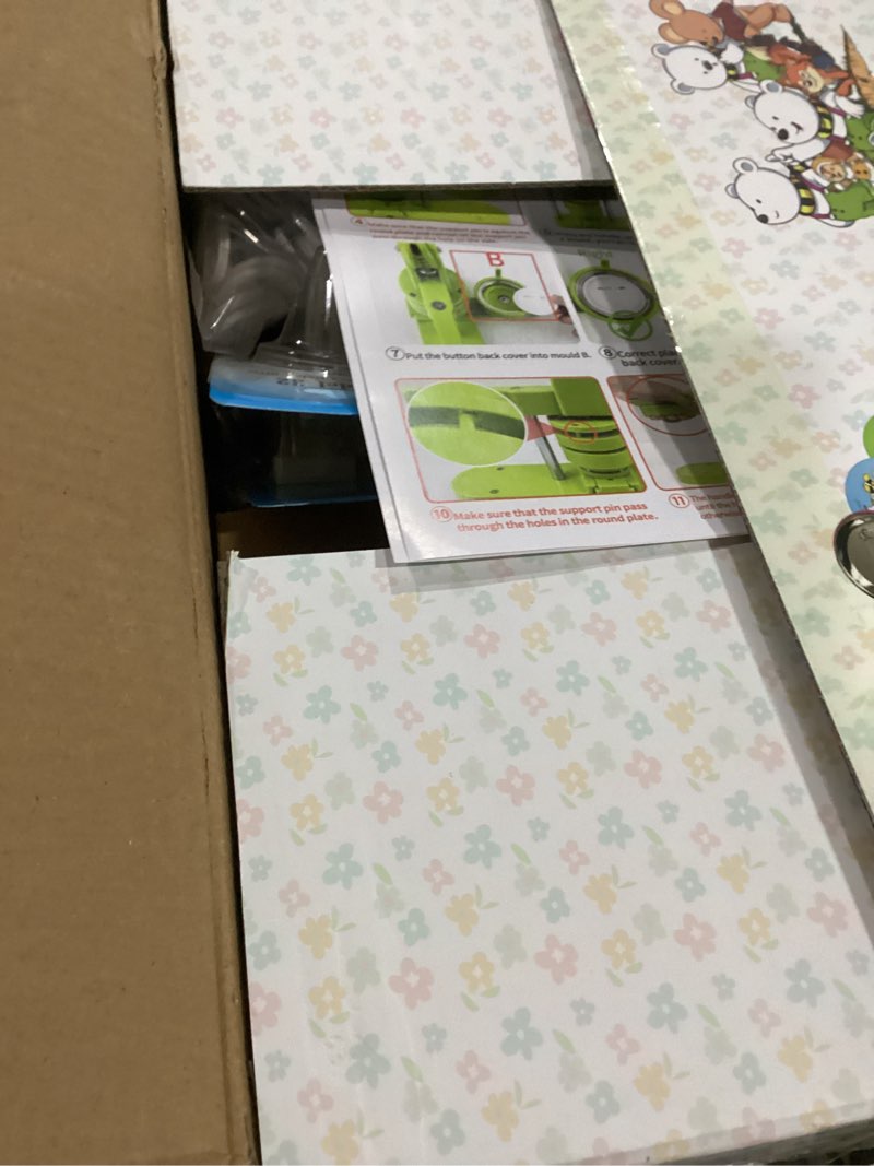 Condition photo showing Good Condition for button maker machine multiple-sizes - pin maker machine 1.25 inch+2.25 inch, interchangeable button-models badge button press machine with 200 sets 32+58mm button maker supplies&circle cutter green 1.25+2.25 inch (200 sets)