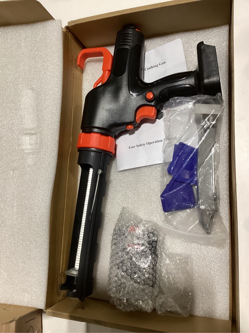 Electric Caulk Gun Kit - Cordless Caulking Gun No Drip (No Battery) with 3 Silicone Caulking Tool an
