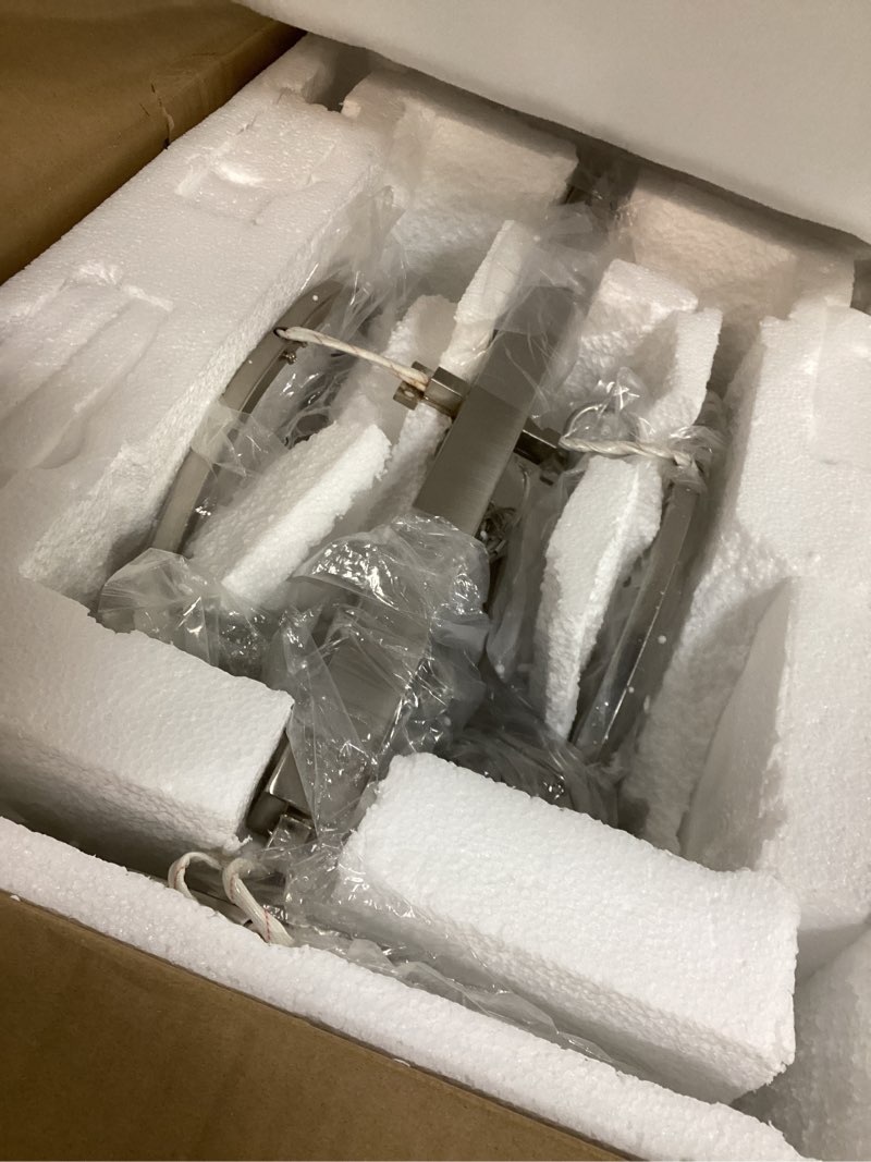 Condition photo showing Good Condition for brushed nickel rectangular chandelier 38in linear kitchen island chandelier light fixture 8 light nickel chandeliers for kitchen island dining room