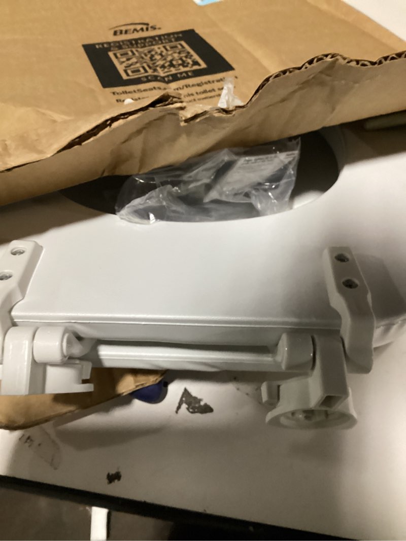 Condition photo showing New/Like New for Mayfair Padded Toilet Seat, Cushioned Soft Vinyl over Wood Core Seat, Secure Hinges, Easy Clean, Made in USA, Round, White Round White Toilet Seat