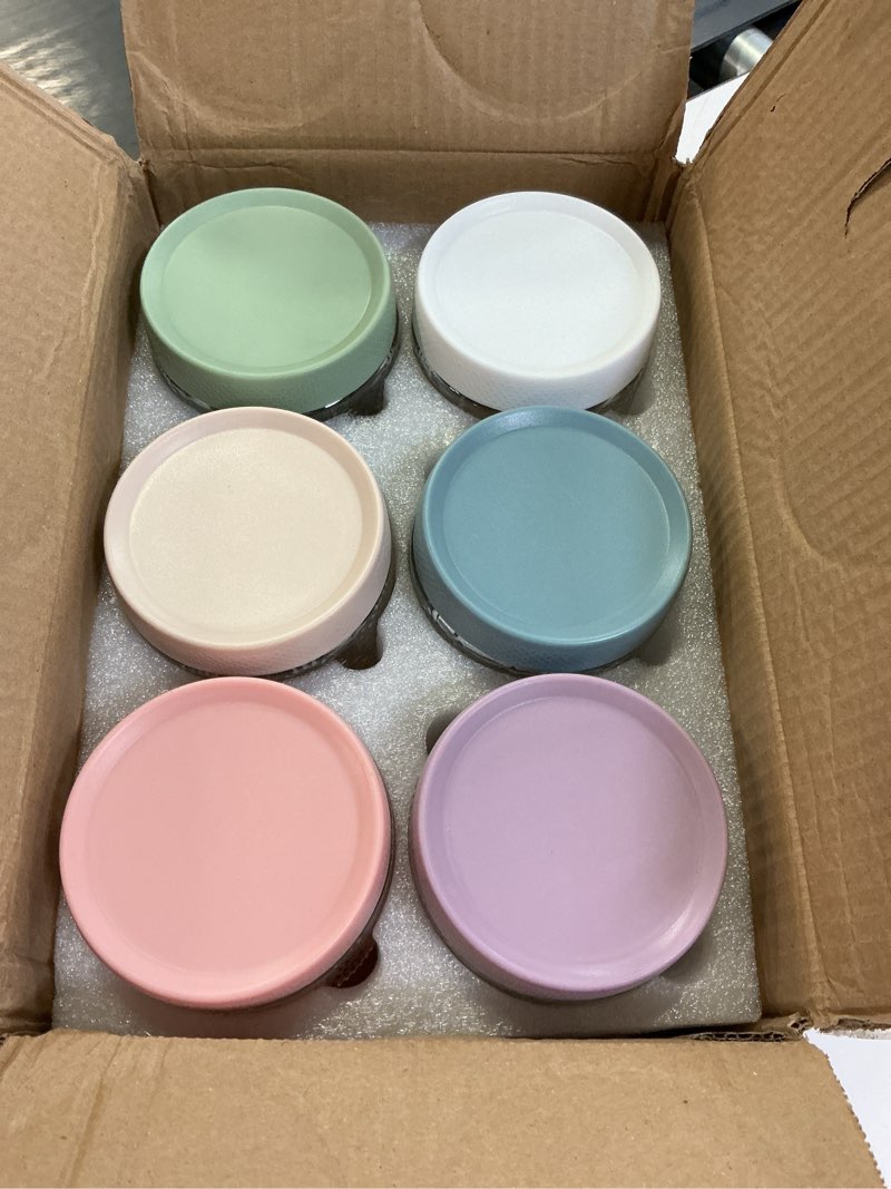 Condition photo showing Good Condition for 6 pack 16 oz overnight oats containers with lids, glass food storage container, airtight salad jars, mason jars for overnight oats, yogurt, oatmeal, salad, coffee, spices