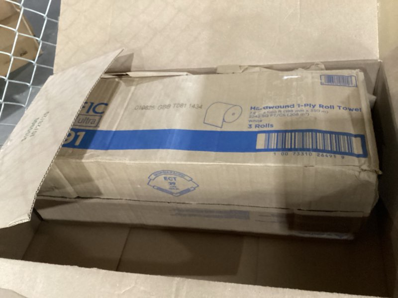 Condition photo showing New/Like New for Georgia-Pacific Blue Ultra 8'' High-Capacity Recycled Paper Towel Rolls by GP PRO (Georgia-Pacific), White, 26491, 1,150 Linear Feet Per Roll, 3 Rolls Per Case