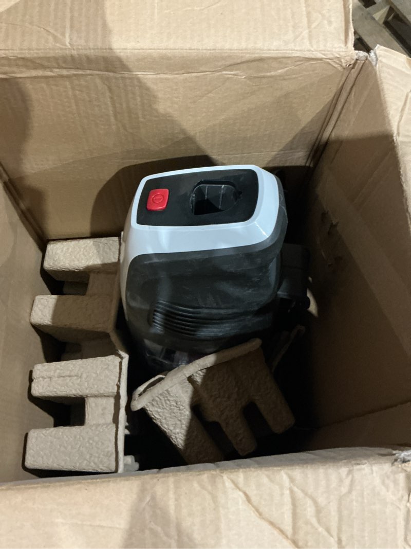 Condition photo showing As Is for hoover powerdash pet hard floor cleaner machine, lightweight floor cleaning machine, floor scrubber with spin scrub brushes, fast drying system, ideal for hardwood, vinyl, tile, laminate and more white