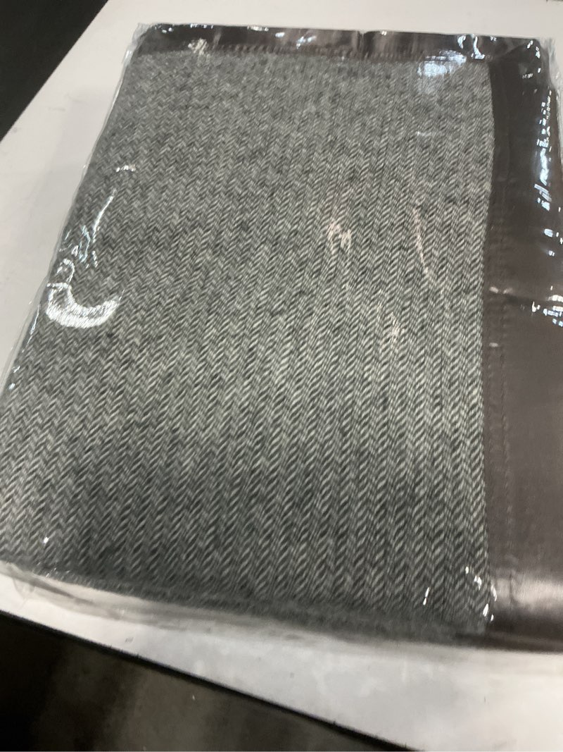 Condition photo showing Good Condition for Spencer & Whitney Herringbone Wool Throw Blanket - Large Queen Size Grey 98.42IN*106.29IN Grey