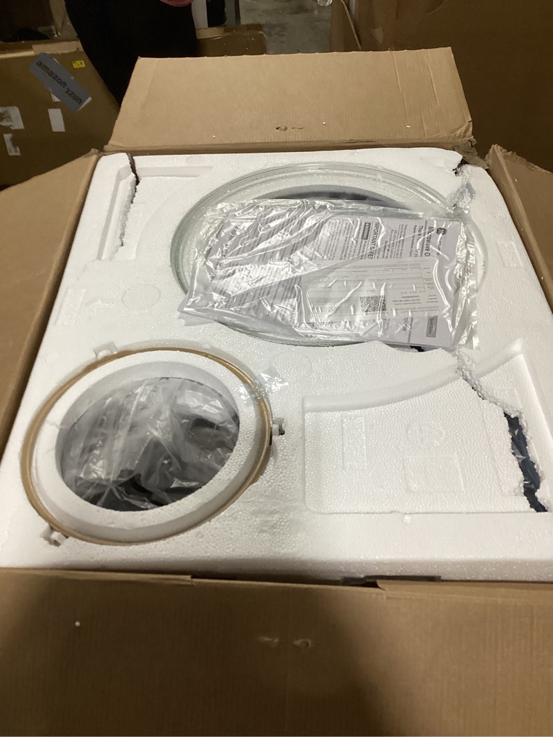 Condition photo showing Good Condition for GE Countertop Microwave Oven, 1,150-watt Capacity, 1.6 Cubic Ft., 8 Auto Setting Cooking Settings, Child-Lock Technology, Kitchen Essentials for the Countertop, Dorm Room or Apartment, Stainless Steel 1.6 Cu.Ft. Stainless Steel