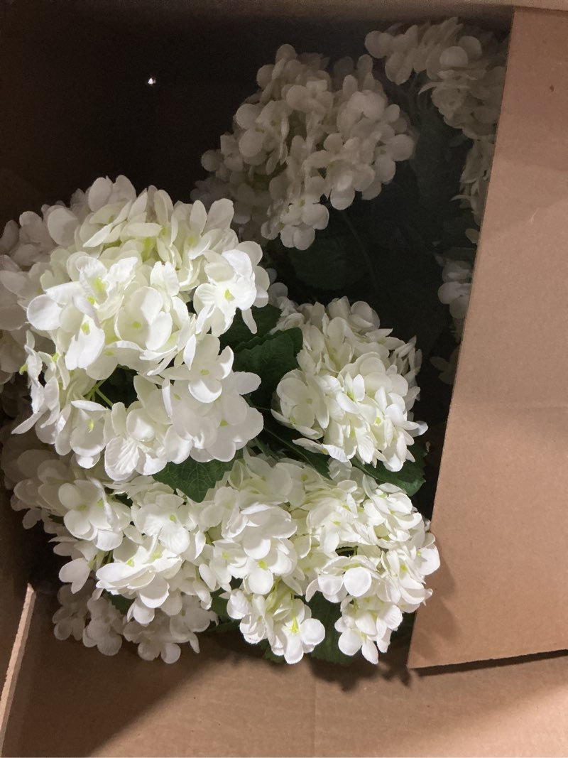 Condition photo showing Good Condition for faux hydrangea tree 30" tall (2 pack), artificial hydrangea plant in pot with white flowers, realistic hydrangea tree for indoor outdoor porch, patio, home decor