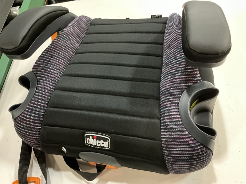 Condition photo showing Good Condition for chicco gofit cleartex plus backless booster car seat, latch attachment, quick-release latch removal, portable car booster seat for children at least 4 years old and 40-110 lbs | confetti/black gofit cleartex plus confetti/black