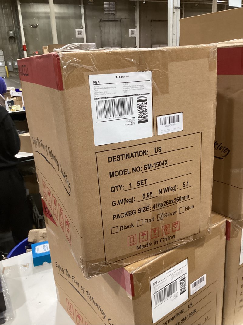 Condition photo showing New/Like New for Stand Mixer, 6.5 Qt 660W, 6-Speed Tilt-Head Food Dough Mixer, Kitchen Electric Mixer with Stainless Steel Bowl,Dough Hook,Whisk, Beater, Egg white separator (6.5-QT, Silver)