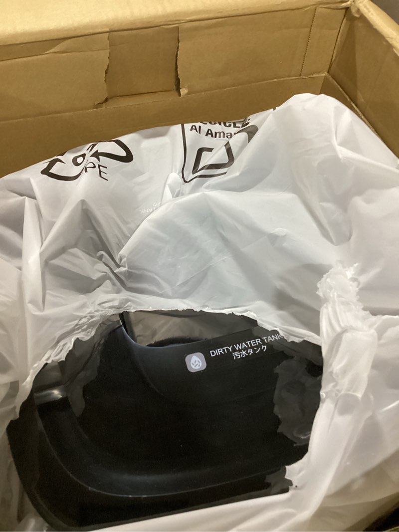 Condition photo showing As Is for lefant robot vacuum and mop, 12000pa suction, self emptying, auto mop washing and drying for hands-free, anti-tangle brushes, dual spinning mop for pet hair dust, wi-fi/app/alexa/iwatch control, m3 m3-white