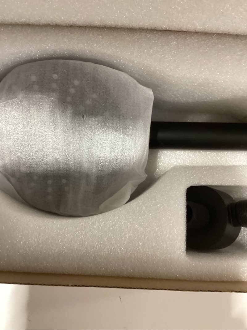 Condition photo showing As Is for 5-Spray Handheld Shower Head Set with 28.35-Inch Slide Bar Stainless Steel, Matte Black Shower Slide Bar Combo with Hose, Adjustable Height Shower Head