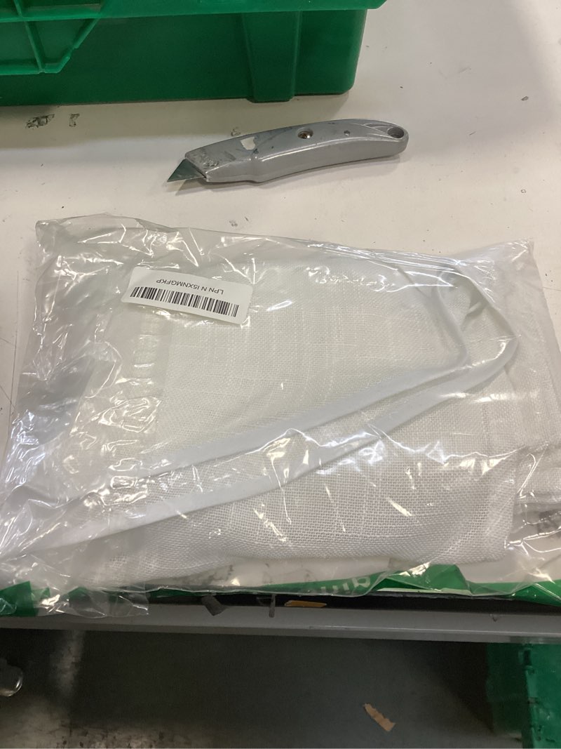 Condition photo showing New/Like New for RYB HOME Short Kitchen Valances and Curtain Set, Privacy White Linen Swag Curtains, Semi Sheer Bathroom Tiers for Small Windows, 36 x 36 inch, 1 Pair 36"W x 36"L (Pack of 2) White