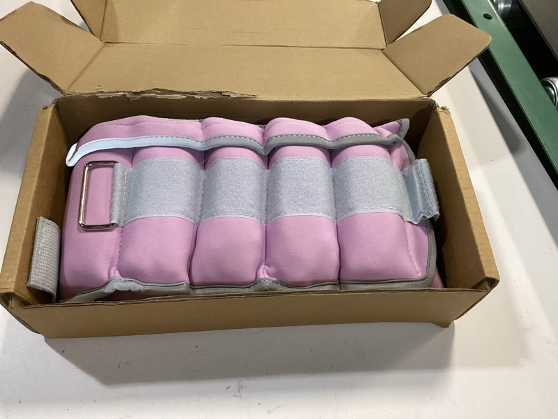 Condition photo showing New/Like New for Adjustable Ankle Weights for Women Men 1/2/3/4/5/6/8/10/12/20 LBS 1 Pair Wrist Leg Arm Weights with Removable Weight Strength Training Weight for Walking Running Fitness Physical Therapy 8lbs Pair (4lb Each Weight) light purple